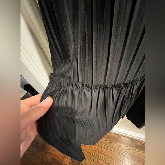 Asymmetrical Zara dress black size s Pleated Midi Dress - Picture 11 of 11